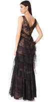 Thumbnail for your product : Marchesa Notte Lace Gown with Tulle Skirt