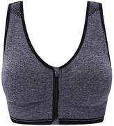 Thumbnail for your product : Senchanting Zip Front Racerback Padded Seamless Wirefree Push up Impact Yoga Sports Bra Tank Crop Top (,XL)