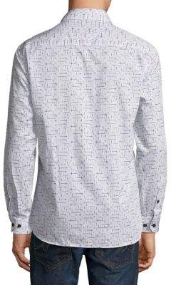 Jared Lang Graphic Cotton Button-Down Shirt