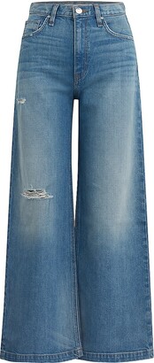 Hudson Zoe Petite Ultra High-Rise Stretch Distressed Wide-Leg Jeans