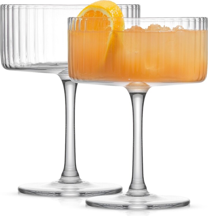 Elle Ribbed Stemmed Coupe Martini Clear [Set of 2] 