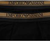Thumbnail for your product : Emporio Armani 2 Pack Gold Waist Band Trunks Colour: BLACK GOLD, Size:
