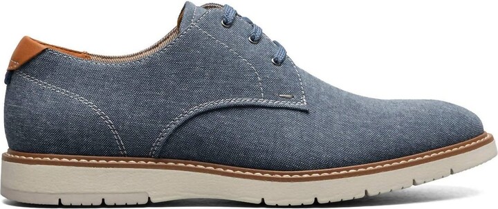 Men's Vibe Canvas Plain Toe Oxford Shoes - Medium Width In Blue