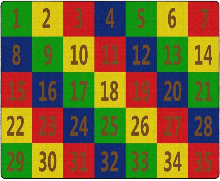 Flagship Carpet Kids Nylon Number Seating School Classroom Rug, 35 ...