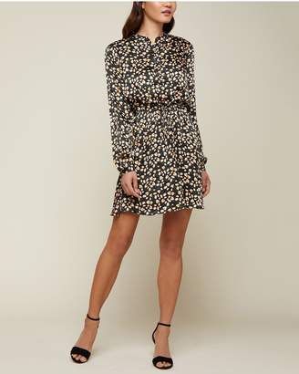 Juicy Couture Soft Focus Floral Hammered Silk Shirtdress