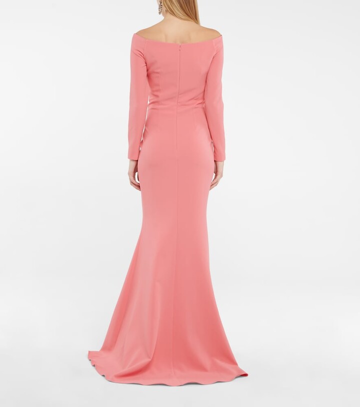 Safiyaa Diana off-shoulder crepe gown - ShopStyle Formal Dresses