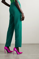 Thumbnail for your product : Christopher John Rogers Pleated Crepe Straight-leg Pants - Green