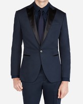 Thumbnail for your product : Express Classic Navy Cotton Sateen Tuxedo Jacket