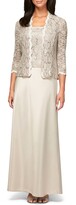 Thumbnail for your product : Alex Evenings Sequin Lace & Satin Gown with Jacket