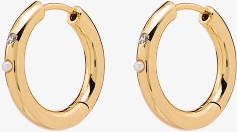 Anni Lu Gold-Plated Brigitte Pearl Hoop Earrings