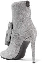 Thumbnail for your product : Giuseppe Zanotti Natalie Embellished Glittered Stretch-knit Sock Boots - Silver