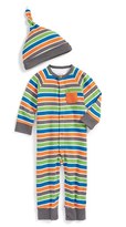 Thumbnail for your product : Offspring Stripe Romper & Hat (Baby Boys)