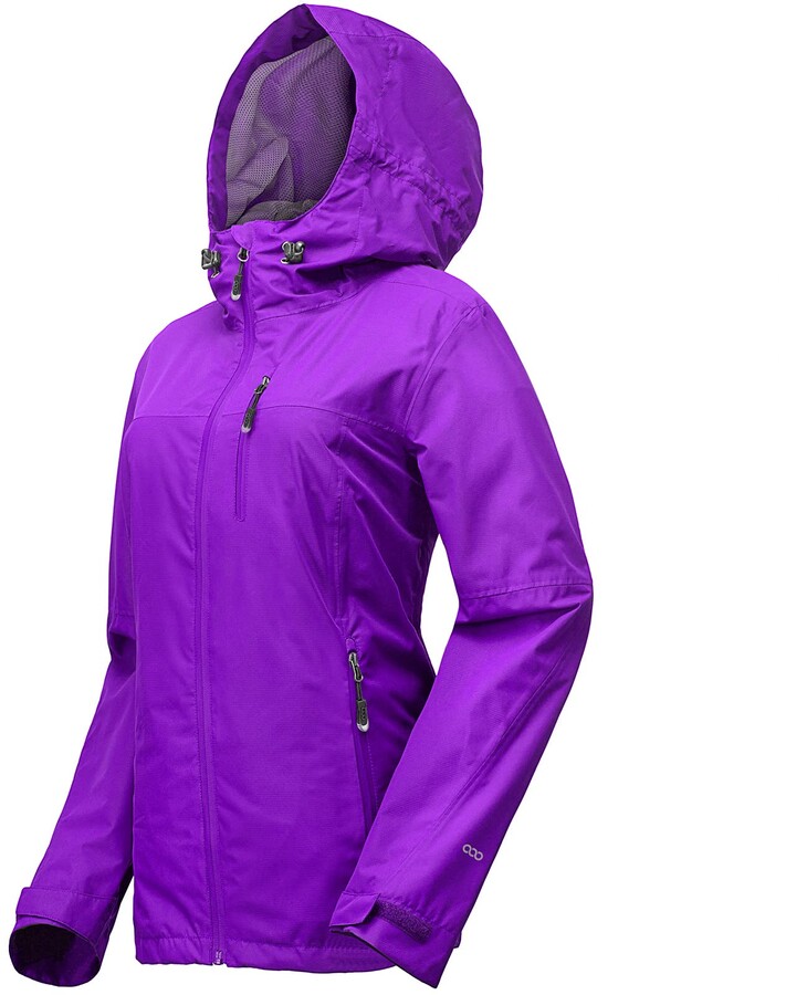 purple waterproof coat