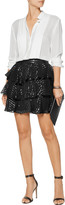 Thumbnail for your product : Pierre Balmain Ruffled silk-blend georgette mini skirt
