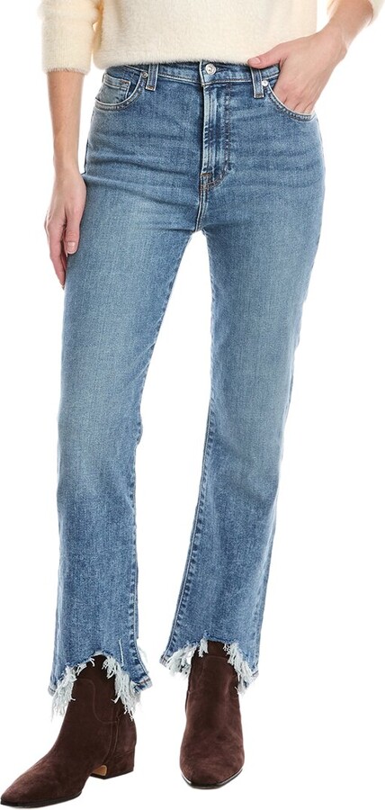 7 For All Mankind High-Rise Slim Kick Greta Ankle Crop Jean
