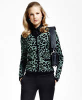 Thumbnail for your product : Brooks Brothers Floral Jacquard V-Neck Cardigan