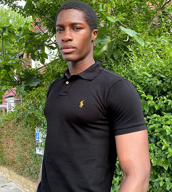 Polo Ralph Lauren x ASOS exclusive collab slim fit polo in black with gold  logo - ShopStyle Short Sleeve Shirts