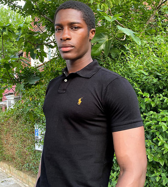 Polo Ralph Lauren x ASOS exclusive collab slim fit polo in black with gold  logo - ShopStyle