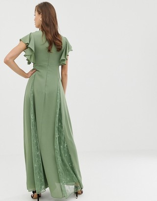 ASOS DESIGN maxi dress with lace godet panels
