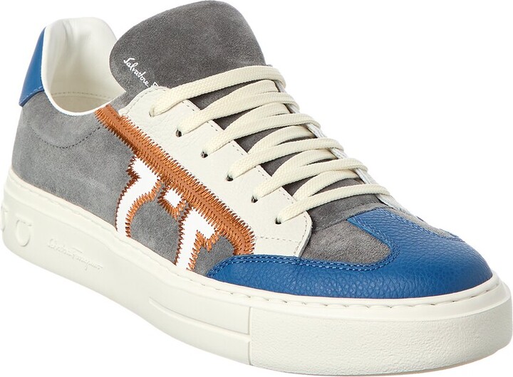 Ferragamo Borg 5 Suede & Leather Sneaker