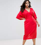Thumbnail for your product : ASOS Curve Kimono Plunge Midi Dress