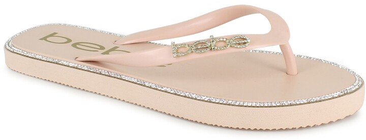 bebe flip flops rhinestone