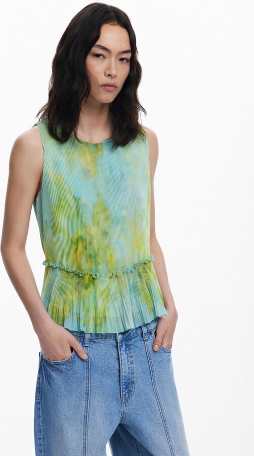 Desigual Women's Ruffled pleated blouse