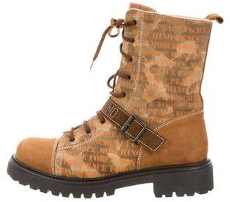 Moschino Suede Lace-Up Boots