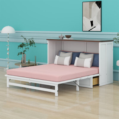 Red Barrel Studio Murphy Bed With Charging Station And Large Storage Drawer