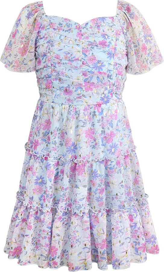 Zunie Kids' Yoryu Tiered Chiffon Dress