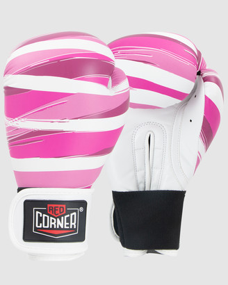 Red Corner Boxing Women's Pink Training Equipment - RCB Spar Boxing Gloves - Stripes