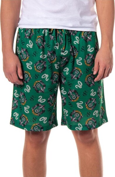 Intimo IntimoHarryPotterPajamasHouseCrestAllOverPrintPJSleepShorts(Slytherin,S)Green