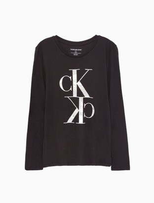 Calvin Klein Mirror Monogram Logo Long Sleeve T-Shirt - ShopStyle