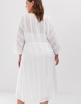 Thumbnail for your product : ASOS DESIGN Curve lace insert midi dress with lace up front