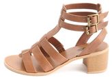 Thumbnail for your product : Charlotte Russe Low Heel T-Strap Gladiator Sandals