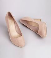Thumbnail for your product : New Look Wide Fit Black Suedette Platform Court Shoes