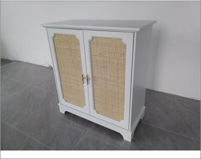 Dakota Fields Sideboard Buffet Storage Liquor Cabinet with Rattan Decorated Doors, Kitchen Buffet Storage Cabinet, Cupboard Console Table, Decorative Cabinet, Suit