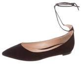 Thumbnail for your product : Gianvito Rossi Suede Wrap-Around Flats
