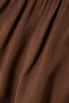 Thumbnail for your product : LOVE Stories Apollo Lace-trimmed Satin Pajama Shorts - Brown
