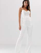 Thumbnail for your product : Paper Dolls wide leg jumpsuit with lace