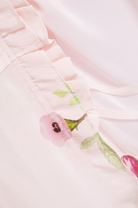 Preen Line Kalifa Asymmetric Floral-print Crepe De Chine Midi Wrap Skirt