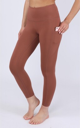 Yogalicious - Women's Nude Tech High Waist Side Pocket 7/8 Ankle Legging  with Curved Yoke - Copper Coin - Medium - ShopStyle