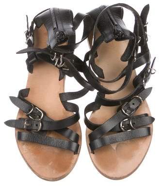 Balenciaga Leather Buckle Sandals