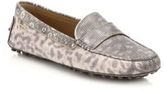Thumbnail for your product : Ferragamo Movie Lux Lizard-Embossed Leather Driver Moccasins