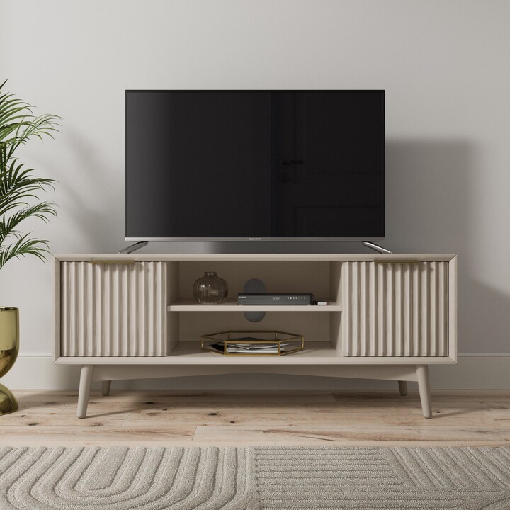 Dunelm Neena TV Unit, White Wash Acacia Wood Grey ShopStyle