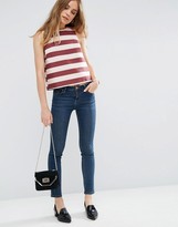 Thumbnail for your product : ASOS Structured Stripe Shell Top