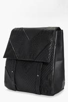 Thumbnail for your product : boohoo Skye Mock Croc and Quilted Backpack