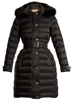 Burberry Ashmore fur-trimmed quilted down coat