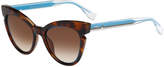 Thumbnail for your product : Fendi Two-Tone Cat-Eye Notched Optyl Sunglasses