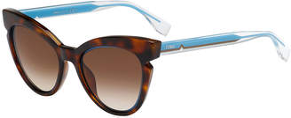 Fendi Two-Tone Cat-Eye Notched Optyl Sunglasses